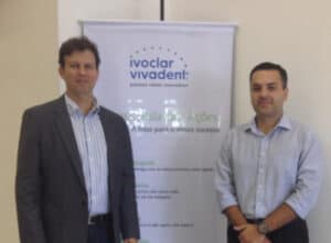Dr. Adriano Abreu com Professor Fábio Krohn na Ivoclar Vivadent